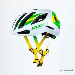 Scott Centric PLUS Helmet - Australian Champion - White/Silver/Green/Yellow - Mitchelton-Scott